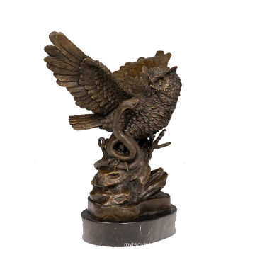 Animal Bronze Sculpture Bird Owl Decoration Brass Statue Tpy-626